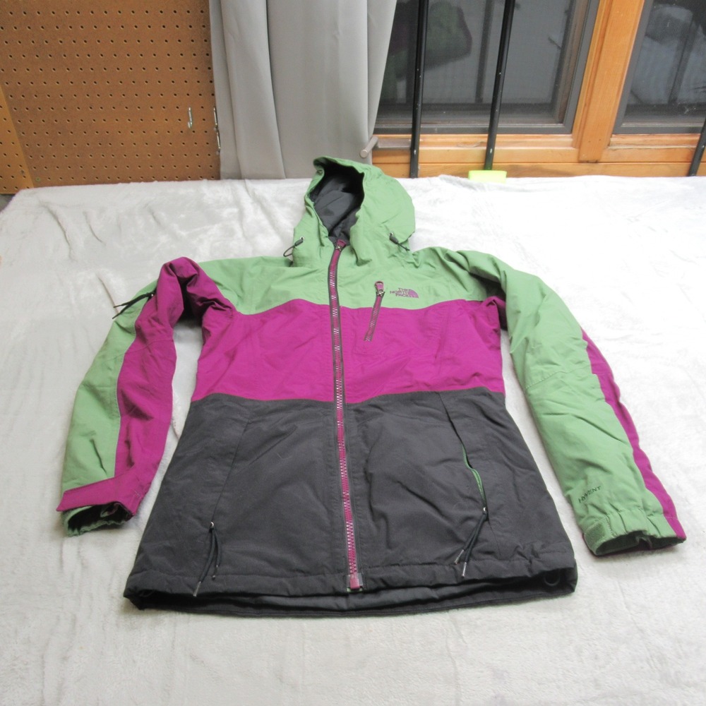 The North Face Kizamm Jacket Womens XS Purple‎ Green Insulated Waterproof Ski